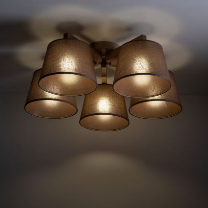 Brilagi - Deckenleuchte LATTE SABIA 5xE27/15W/230V Kiefer/Braun