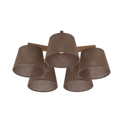 Brilagi - Deckenleuchte LATTE SABIA 5xE27/15W/230V Kiefer/Braun