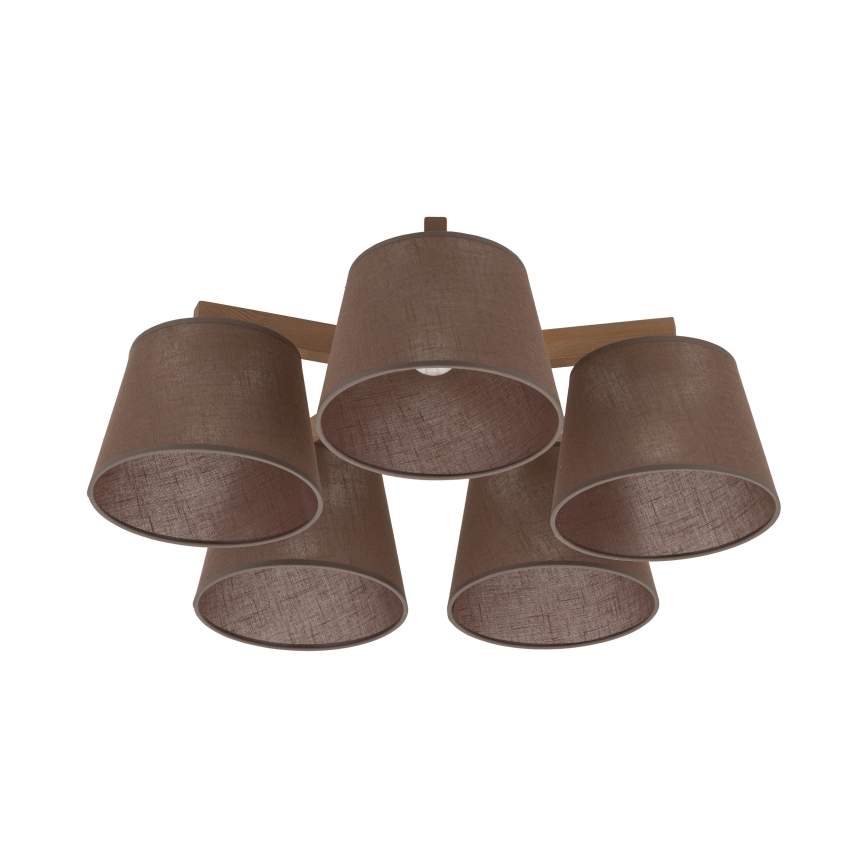 Brilagi - Deckenleuchte LATTE SABIA 5xE27/15W/230V Kiefer/Braun
