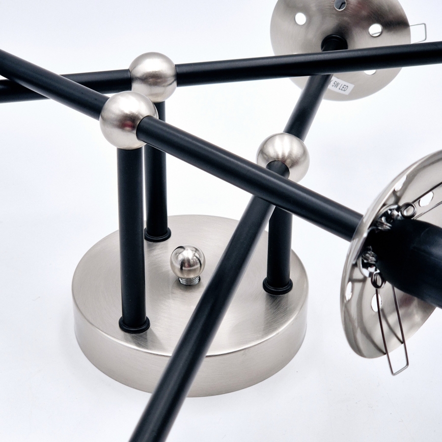 Brilagi - Deckenleuchte MALIVA 6xE14/15W/230V mattchrom/rauchglas