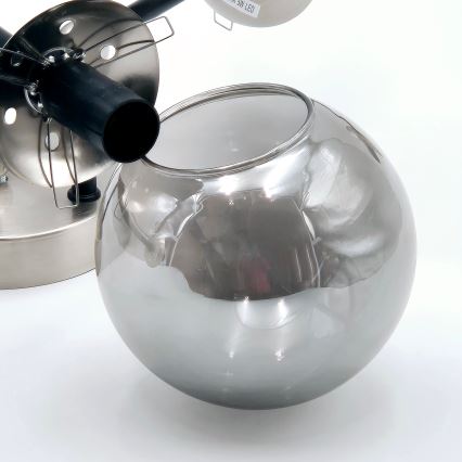 Brilagi - Deckenleuchte MALIVA 6xE14/15W/230V mattchrom/rauchglas