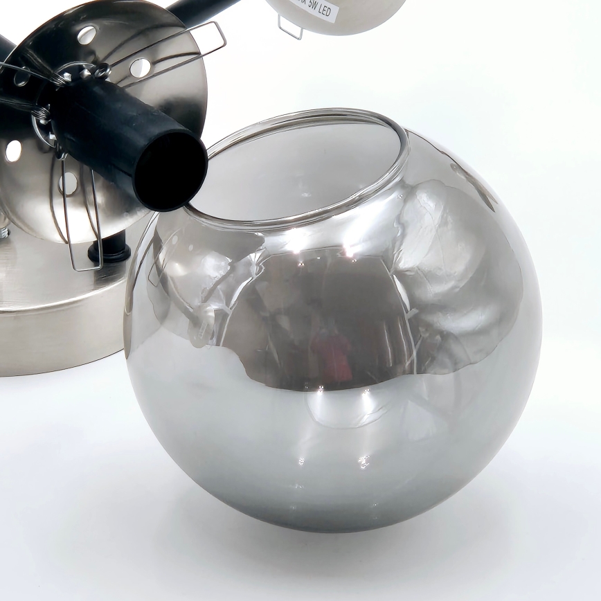 Brilagi - Deckenleuchte MALIVA 6xE14/15W/230V mattchrom/rauchglas