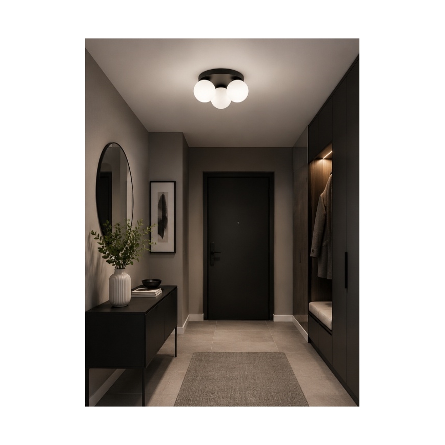 Brilagi - Deckenleuchte MILO 3xE27/60W/230V Ø 35 cm schwarz