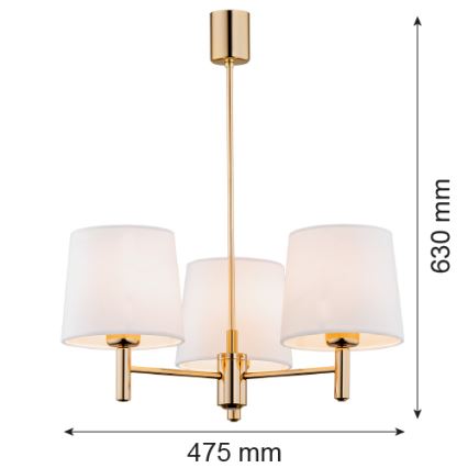 BRILAGI - Deckenleuchte mit Stab MONTE 3xE27/60W/230V creme/gold