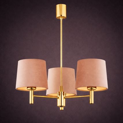 Brilagi - Deckenleuchte mit Stange MONTE 3xE27/15W/230V Beige/Gold