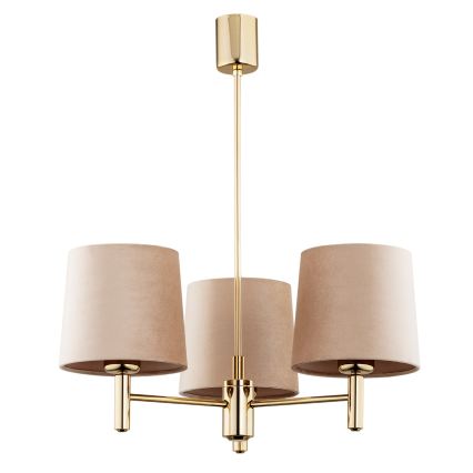 Brilagi - Deckenleuchte mit Stange MONTE 3xE27/15W/230V Beige/Gold