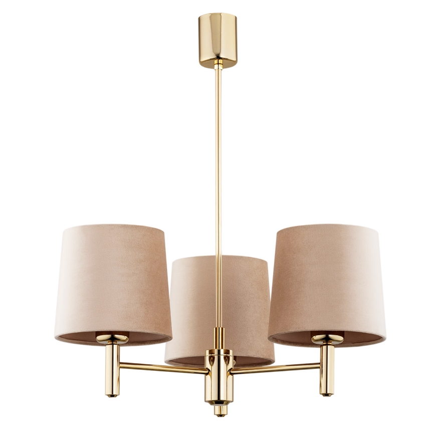 Brilagi - Deckenleuchte mit Stange MONTE 3xE27/15W/230V Beige/Gold