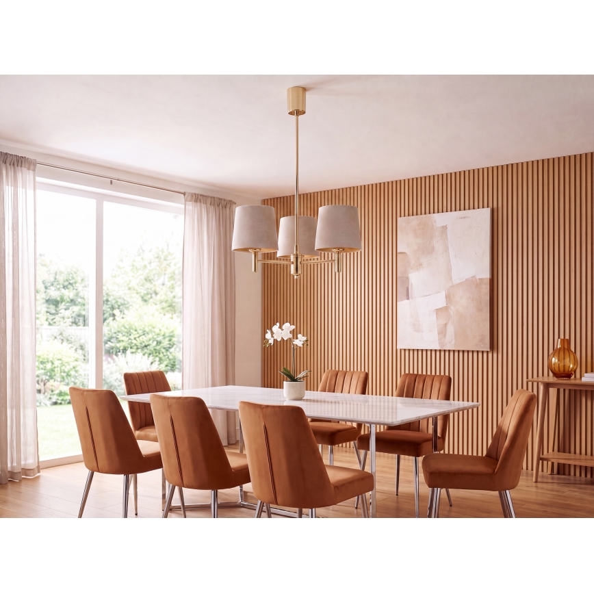 BRILAGI - Deckenleuchte mit Stange MONTE 3xE27/60W/230V Beige/Gold