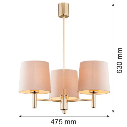 BRILAGI - Deckenleuchte mit Stange MONTE 3xE27/60W/230V Beige/Gold