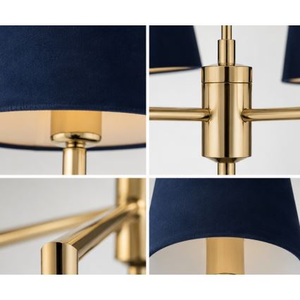 Brilagi - Deckenleuchte mit Stange MONTE 5xE27/15W/230V blau/gold