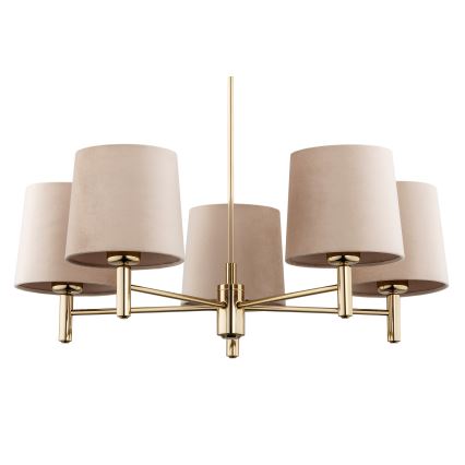 Brilagi - Deckenleuchte mit Stange MONTE 5xE27/60W/230V beige/gold