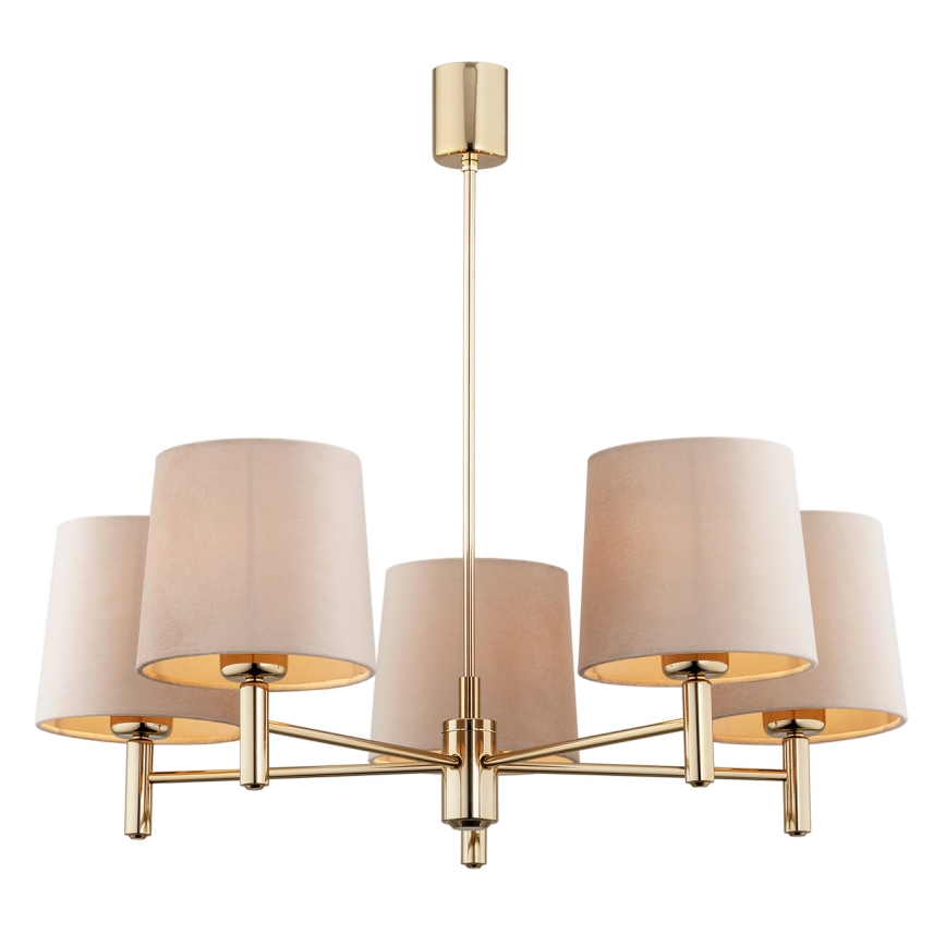 BRILAGI - Deckenleuchte mit Stange MONTE 5xE27/60W/230V beige/gold