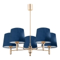 Brilagi - Deckenleuchte mit Stange MONTE 5xE27/60W/230V blau/gold