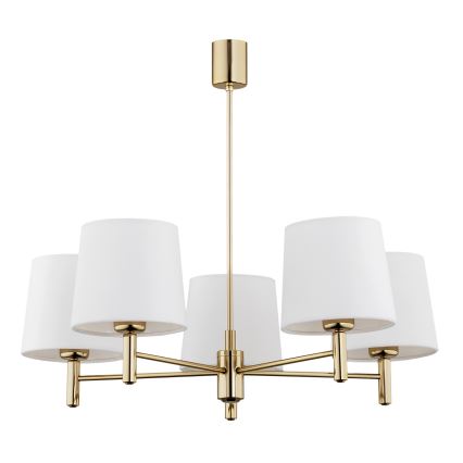 Brilagi - Deckenleuchte mit Stange MONTE 5xE27/60W/230V creme/gold