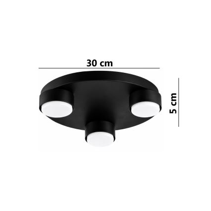 Brilagi - Deckenleuchte MONO 3xGX53/12W/230V Ø 30 cm schwarz