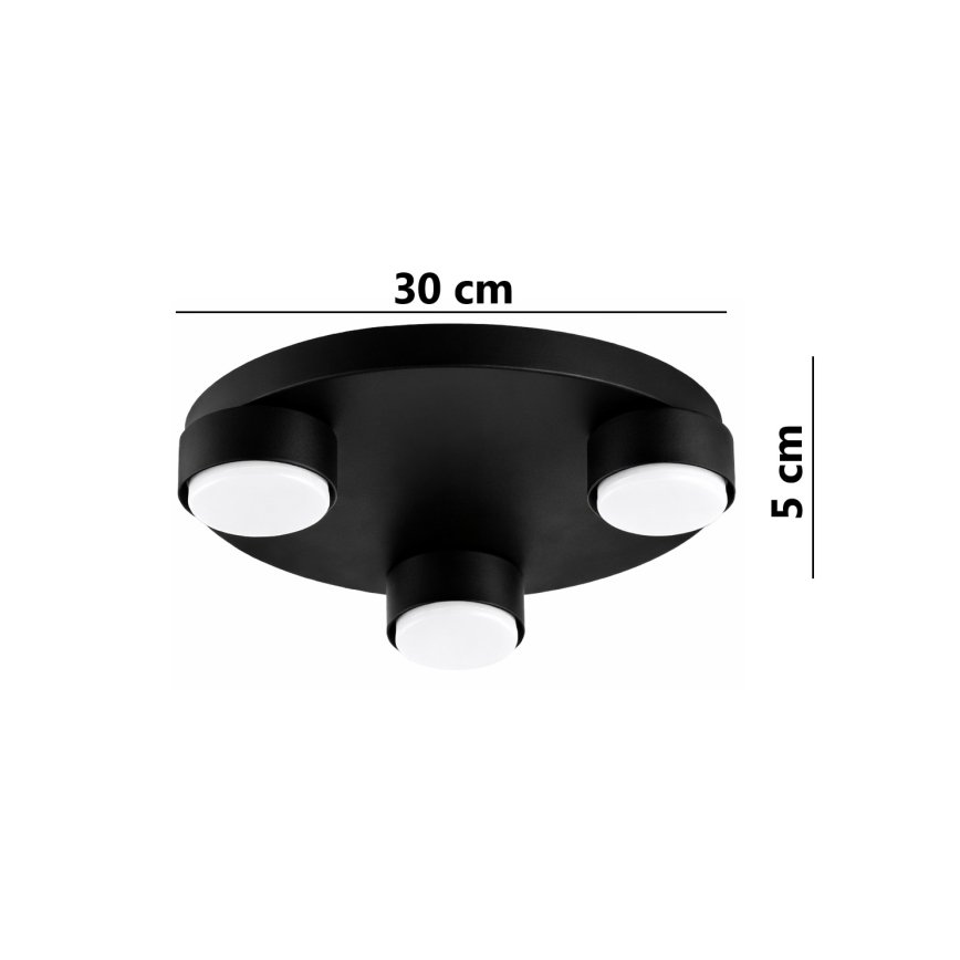 Brilagi - Deckenleuchte MONO 3xGX53/12W/230V Ø 30 cm schwarz