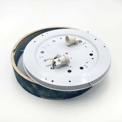 Brilagi - Deckenleuchte PINO 2xE27/15W/230V Kiefer/Blau, Ø 37,5 cm