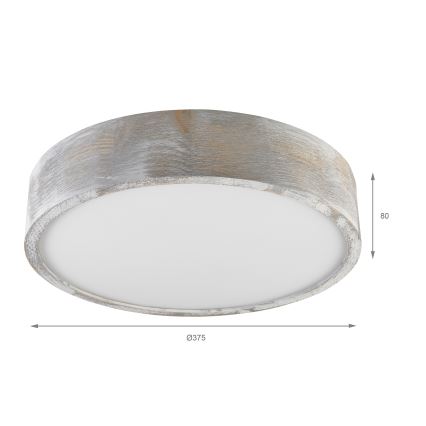 Brilagi - Deckenleuchte PINO 2xE27/15W/230V Kiefer/Silber Ø 37,5 cm