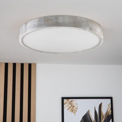 Brilagi - Deckenleuchte PINO 3xE27/15W/230V Kiefer/Silber Ø 47,5 cm