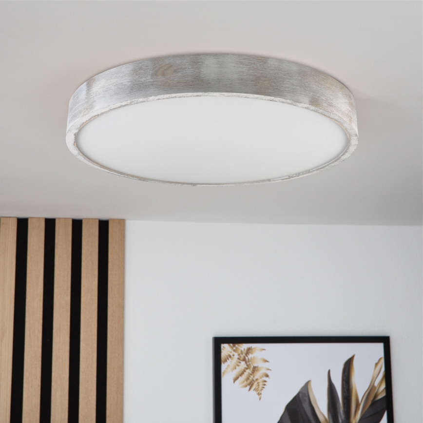 Brilagi - Deckenleuchte PINO 3xE27/15W/230V Kiefer/Silber Ø 47,5 cm