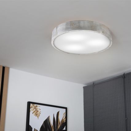 Brilagi - Deckenleuchte PINO 3xE27/15W/230V Kiefer/Silber Ø 47,5 cm