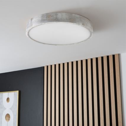 Brilagi - Deckenleuchte PINO 3xE27/15W/230V Kiefer/Silber Ø 47,5 cm