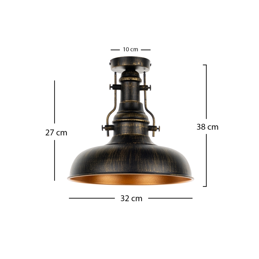 Brilagi - Deckenleuchte PYRONIC 1xE27/40W/230V Ø 32 cm Bronze/Patina