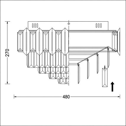 BRILAGI - Deckenleuchte SPECTRA 5×E14/40W/230V Ø 48 cm schwarz