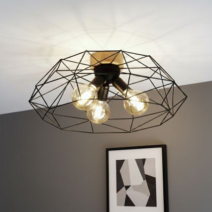 Brilagi - Deckenleuchte WOODY BASKET 3xE27/60W/230V Ø 60 cm Eiche