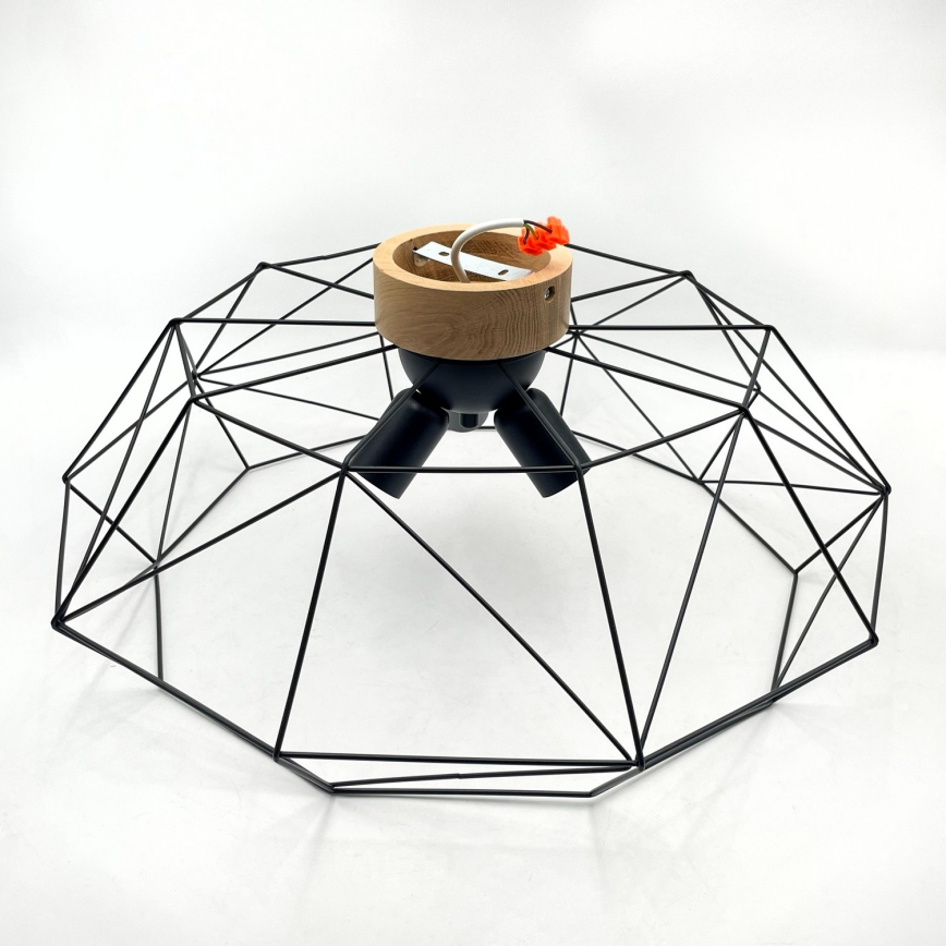 Brilagi - Deckenleuchte WOODY BASKET 3xE27/60W/230V Ø 60 cm Eiche