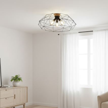 Brilagi - Deckenleuchte WOODY BASKET 3xE27/60W/230V Ø 80 cm Eiche