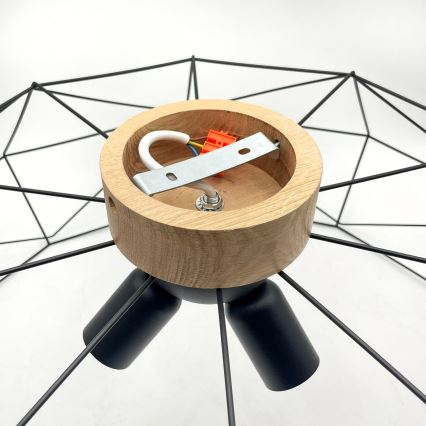 Brilagi - Deckenleuchte WOODY BASKET 3xE27/60W/230V Ø 80 cm Eiche