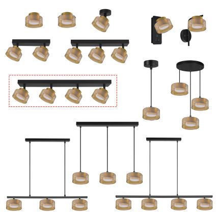 Brilagi - Deckenspot AURA LUX 4xGX53/30W/230V schwarz/gold