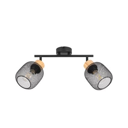Brilagi - Deckenspot BASKLITE 2xE27/15W/230V Holz/Schwarz