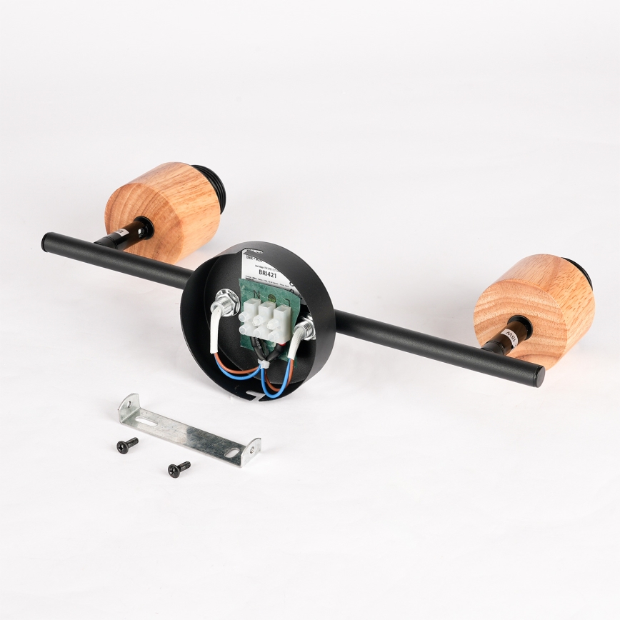 Brilagi - Deckenspot BASKLITE 2xE27/15W/230V Holz/Schwarz