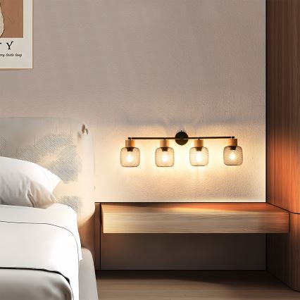 Brilagi - Deckenspot BASKLITE 4xE27/15W/230V Holz/Schwarz