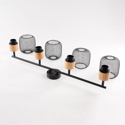 Brilagi - Deckenspot BASKLITE 4xE27/15W/230V Holz/Schwarz