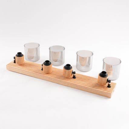 Brilagi - Deckenspot HYGGE 4xE14/15W/230V Gummibaumholz/rauchfarben