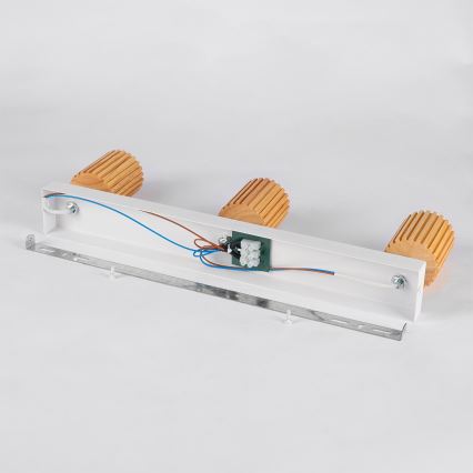 Brilagi - Deckenspot MODERN WOOD 3xGU10/8W/230V Gummibaum/weiß