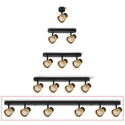 Brilagi - Deckenspot NUGGET 6xGU10/30W/230V schwarz/gold