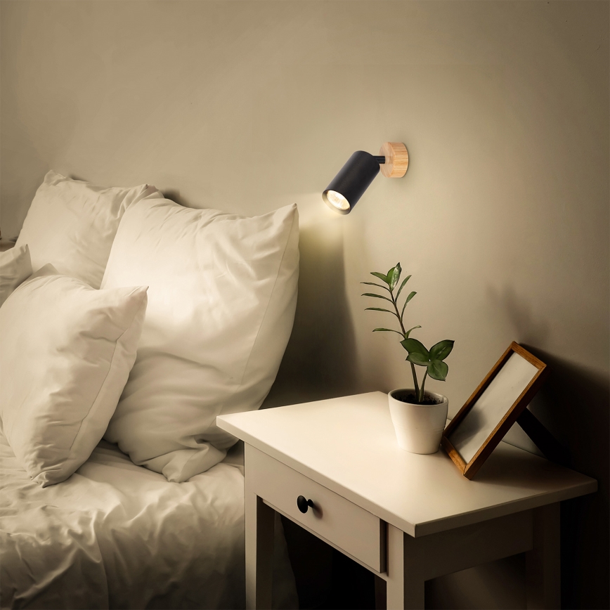 Brilagi - Deckenspot SELE 1xGU10/30W/230V schwarz/Eichen-Dekor