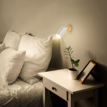 Brilagi - Deckenspot SELE 1xGU10/30W/230V weiß/Eiche-Dekor