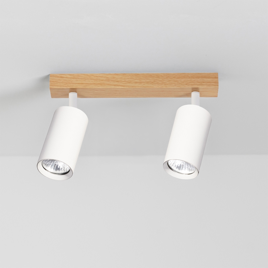 Brilagi - Deckenspot SELE 2xGU10/30W/230V weiß/Eichen-Dekor