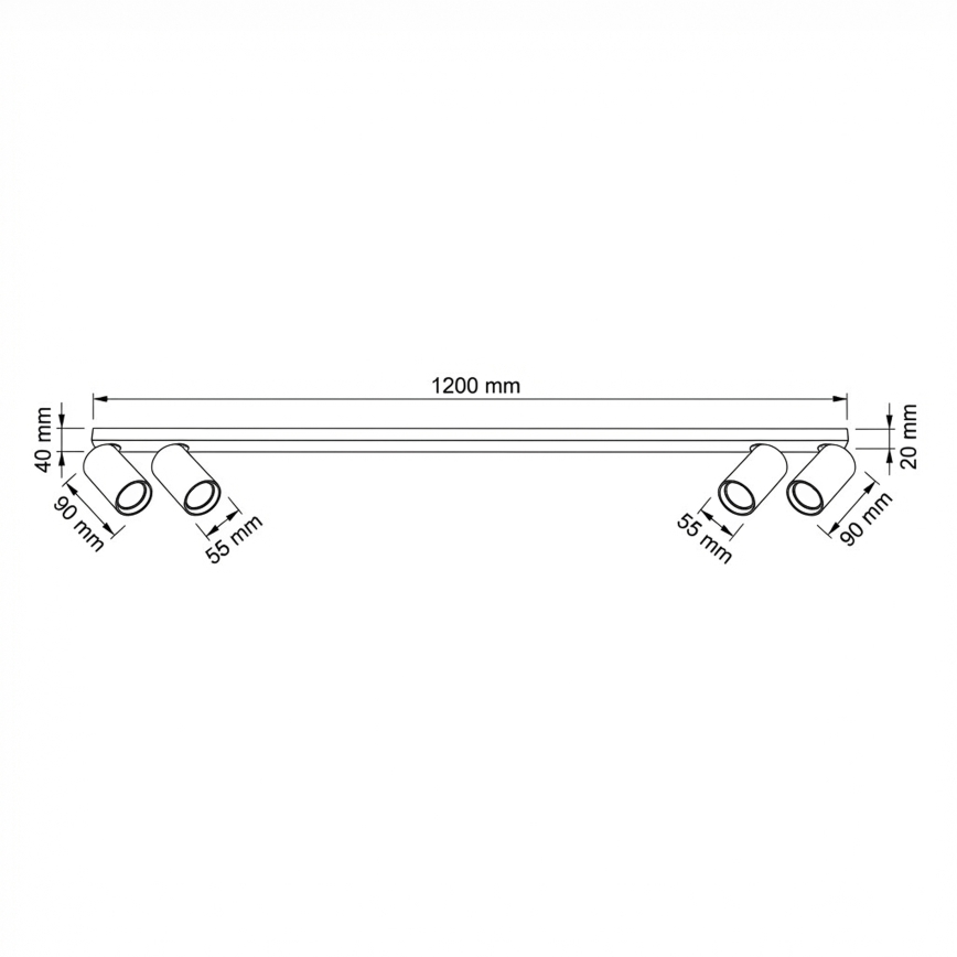 BRILAGI - Deckenspot SELE LONG 4xGU10/30W/230V schwarz