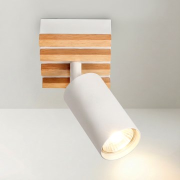 Brilagi - Deckenspot SELE WOOD 1xGU10/30W/230V Weiß/Holz