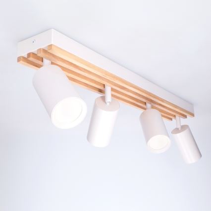 Brilagi - Deckenspot SELE WOOD ACOUSTIC 4xGU10/30W/230V weiß/Holz