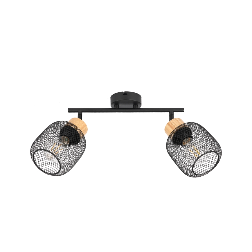 Brilagi - Deckenstrahler BASKLITE 2xE27/15W/230V Gummibaumholz/schwarz