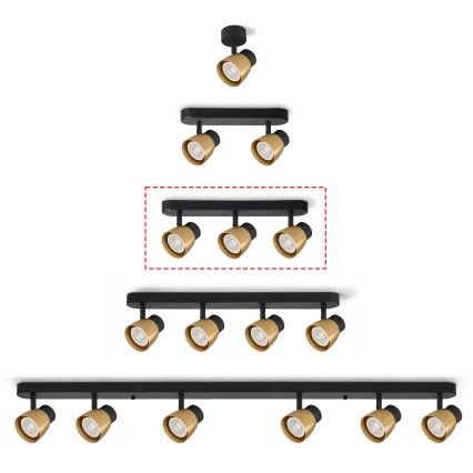 Brilagi - Deckenstrahler NUGGET 3xGU10/30W/230V schwarz/gold