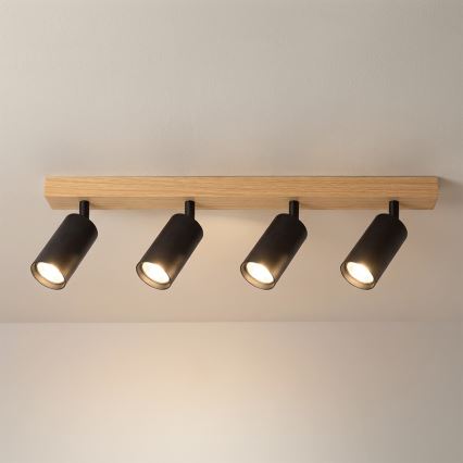Brilagi - Deckenstrahler SELE 4xGU10/30W/230V schwarz/Eichen-Dekor