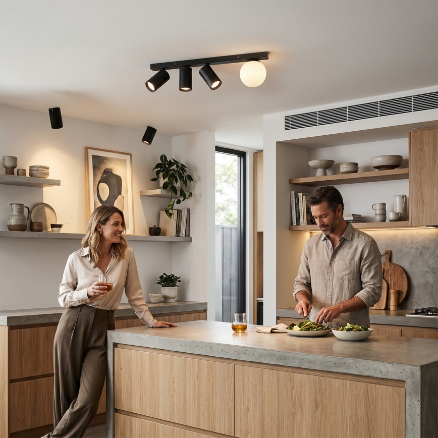 BRILAGI - Deckenstrahler SELE BALL 3xGU10/30W/230V + 1xG9/10W schwarz